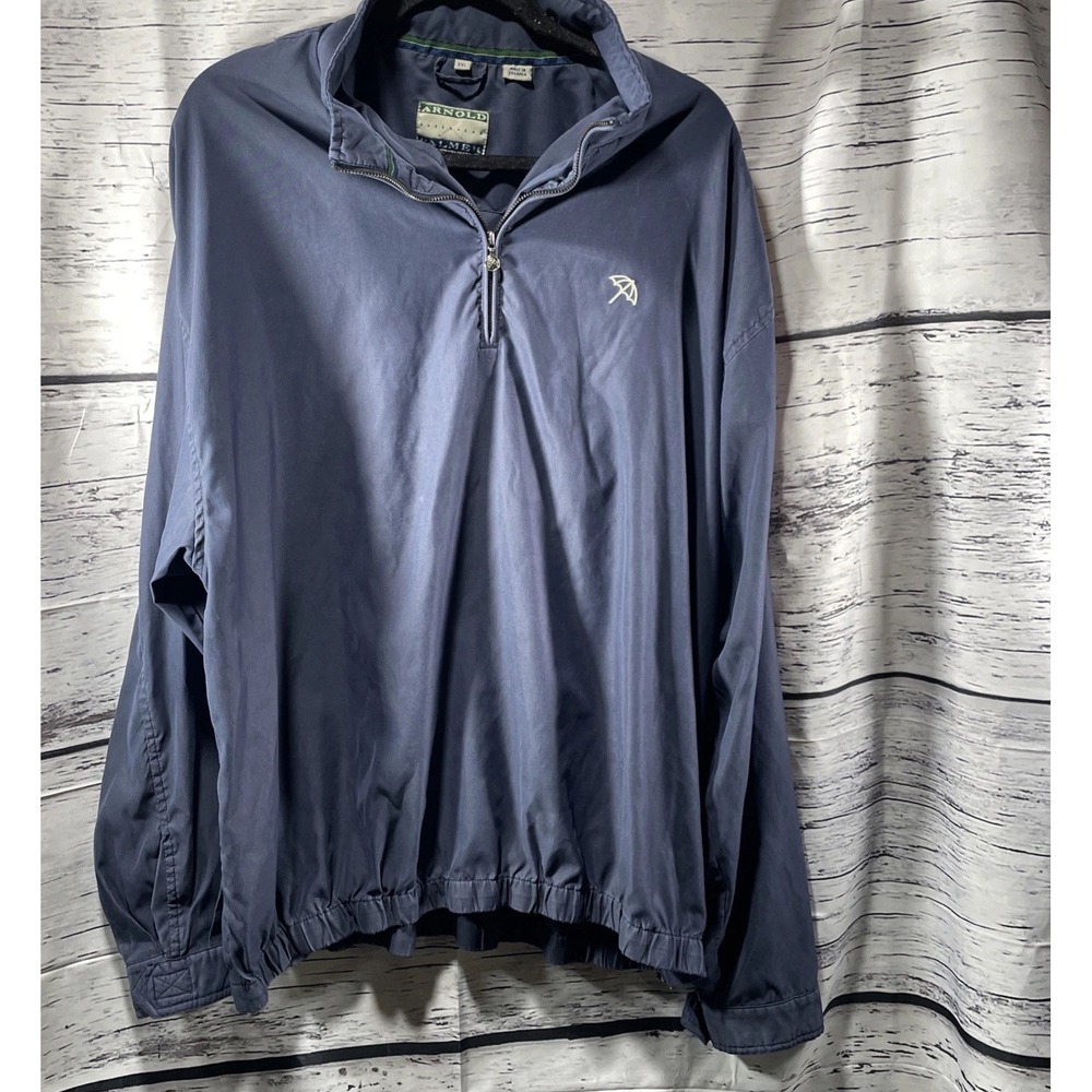 Arnold Palmer 1/4 Zip Jacket Mens XXL Navy Blue Classic Golf Outdoor Vintage‎